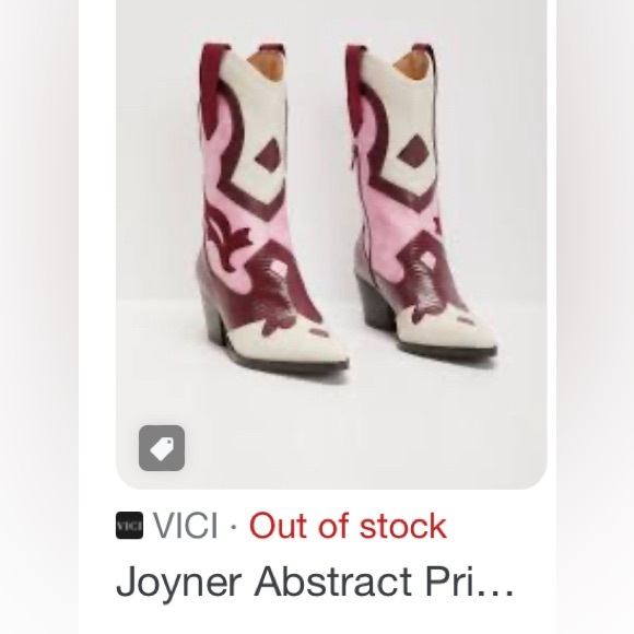 NWT Vici Collection Joyner Abstract Print Faux Leather Boot - Picture 7 of 7